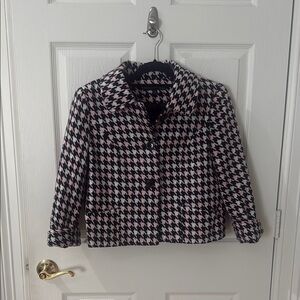 Harve Benard Black and Pink Blazer Classic Houndstooth medium petite
